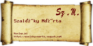 Szalóky Márta névjegykártya