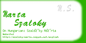 marta szaloky business card